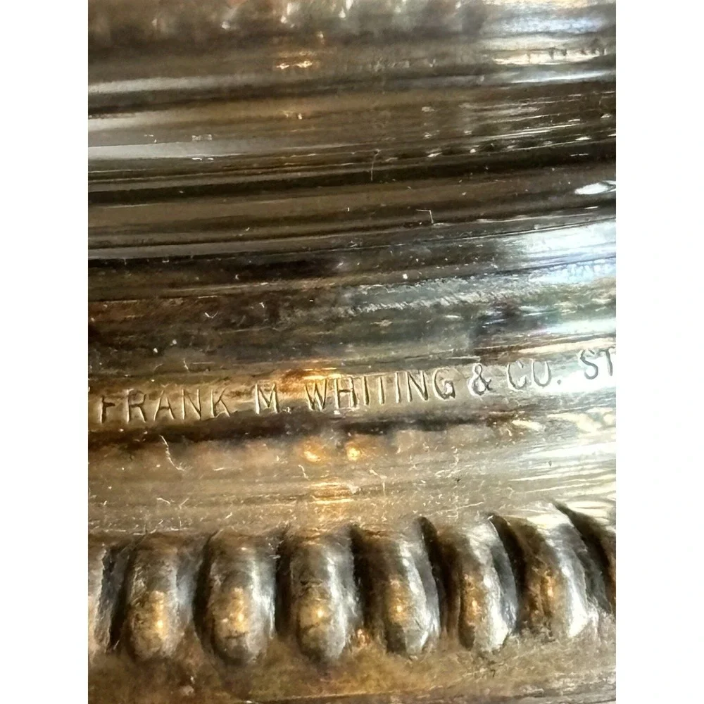 Gravy‎ Boat with Sterling Silver Base Sauce Server Heart Shaped Glass Marked